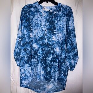 Notations Blue and White Blouse